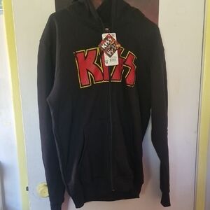KISS Black Hoodie with Red and Yellow Logo